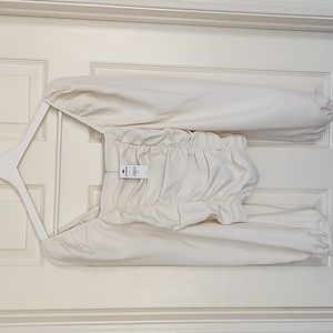 Express XS Cream Puff Sleeves Ruched Blouse